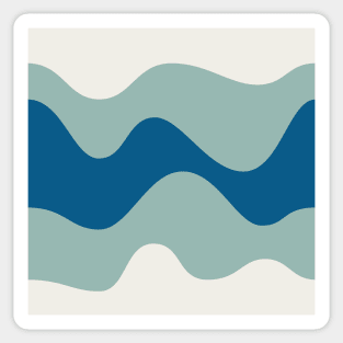 Ocean Waves Pattern - Blue and White Sticker